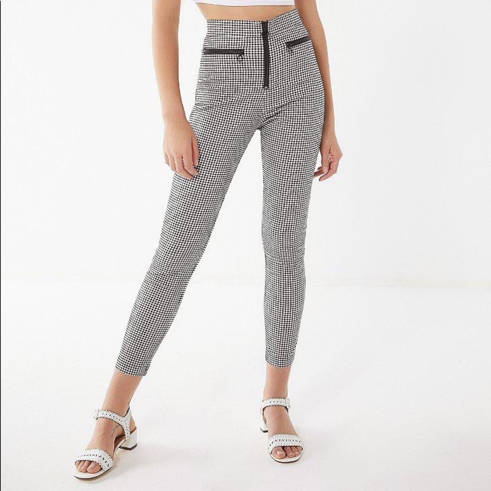 urban outfitters high rise plaid pants